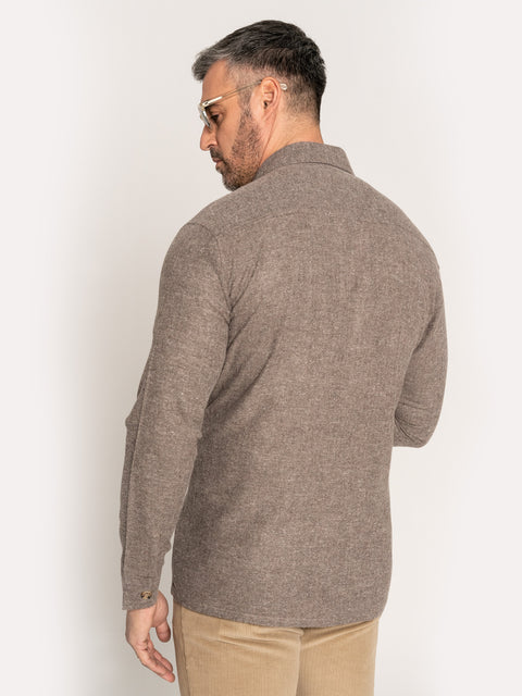 Camasa Casual Barbati Tip Jacheta Maro Nisip Design Herringbone BMan880 (8)