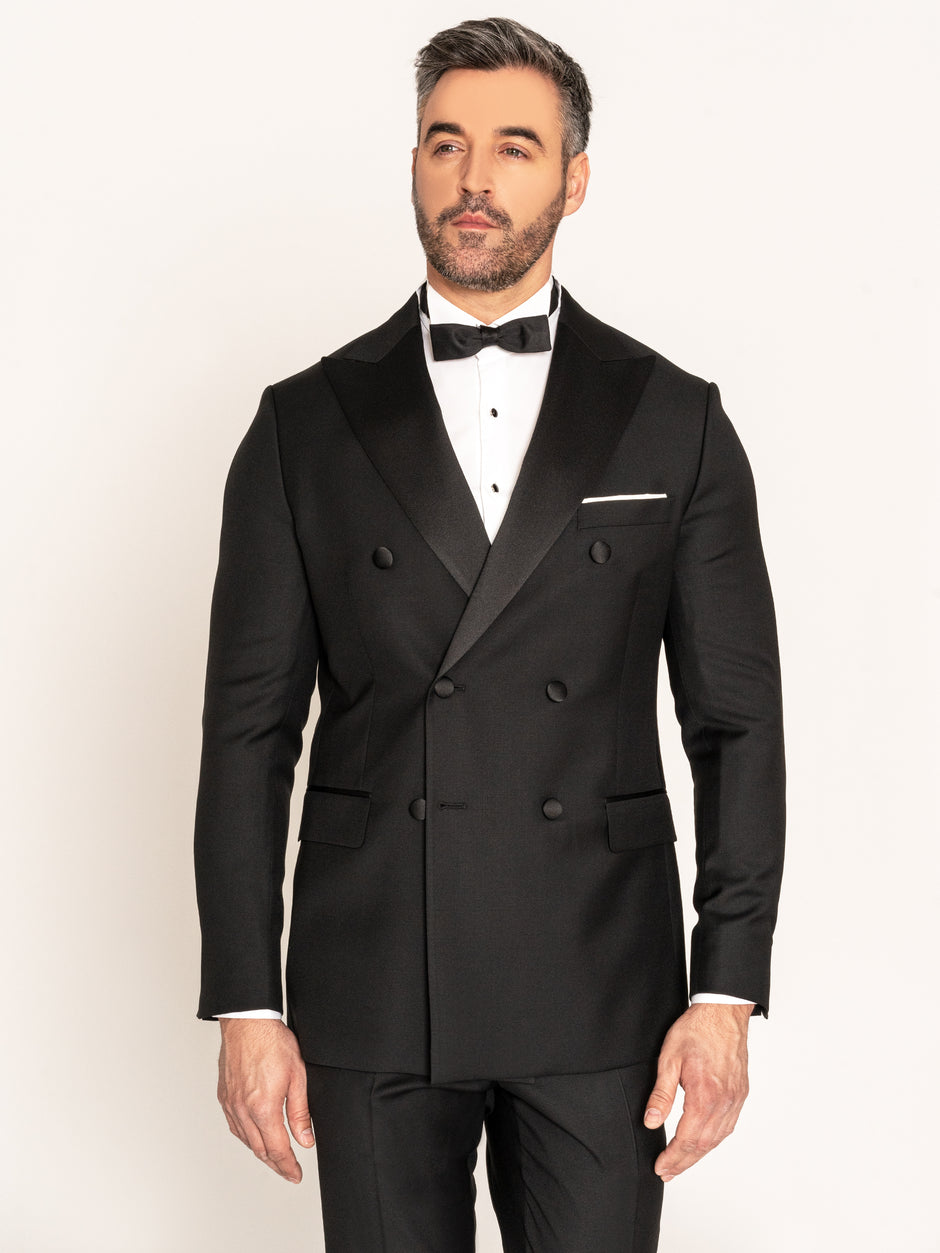 Tinuta Nas & Mire Ceremonie Negru Smoking Formal 100% Lana Vitale Barberis Bman016 (3)