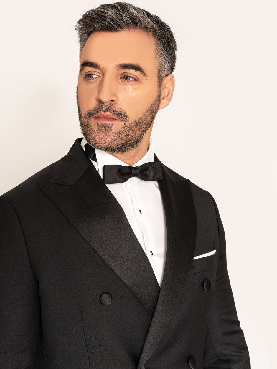 Tinuta Nas & Mire Ceremonie Negru Smoking Formal 100% Lana Vitale Barberis Bman016 (2)