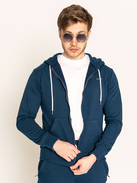 Hanorac Indigo Cu Fermoar 100% Bumbac BMan612 (2)