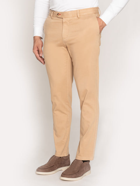 Pantaloni Chinos Barbati Bej 100% Bumbac Natural Office BMan617 (3)