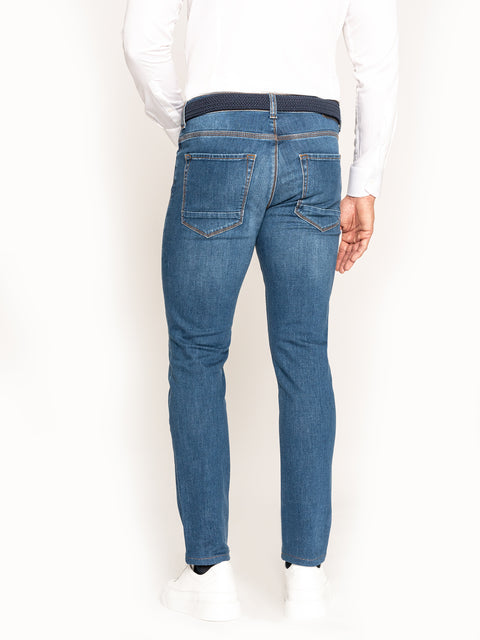 Blugi Barbati Albastri Tip Denim Slim Fit BMan300 (5)