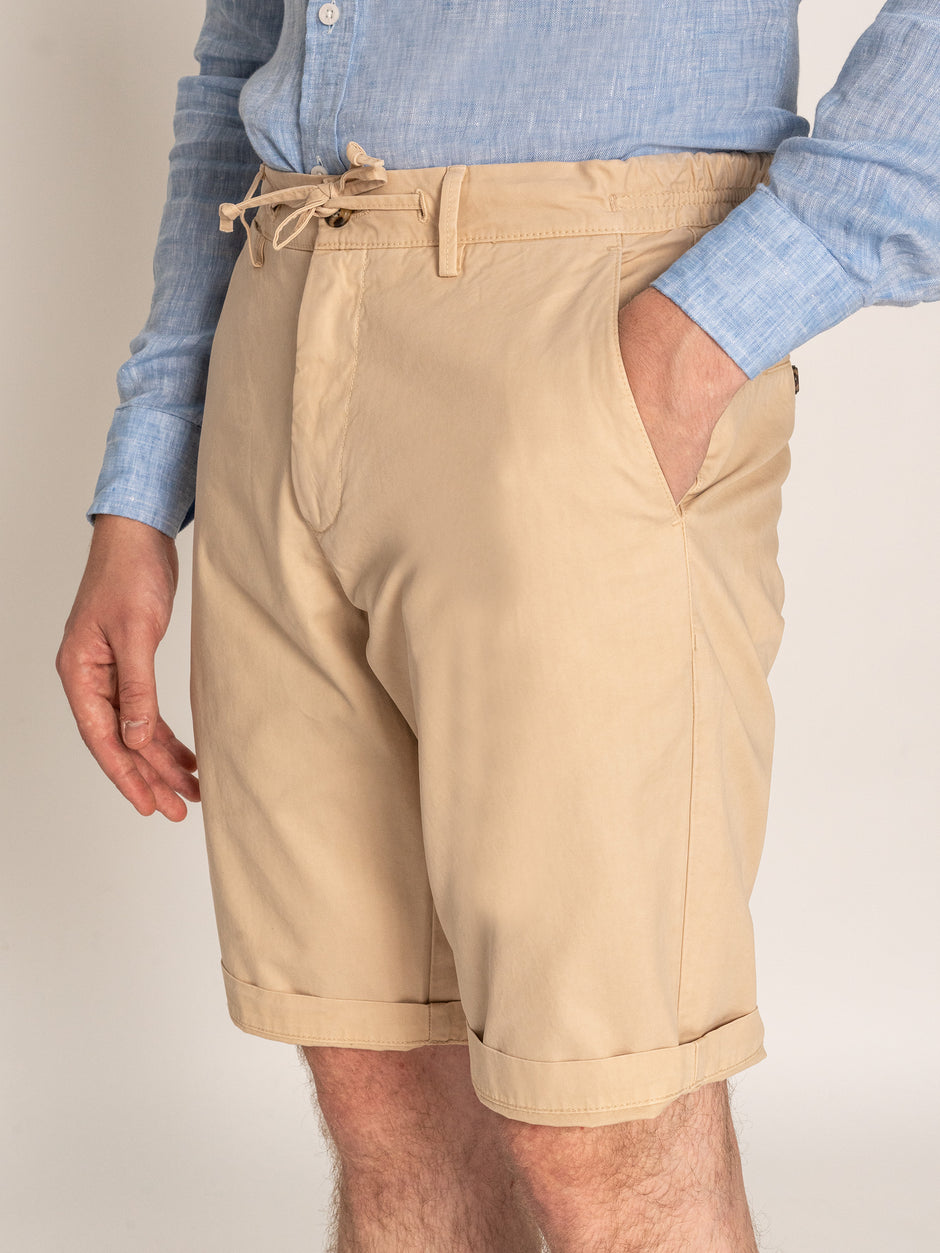 Pantaloni Barbati Scurti Crem din 100% Bumbac Natural De Vara BMan167 (5)