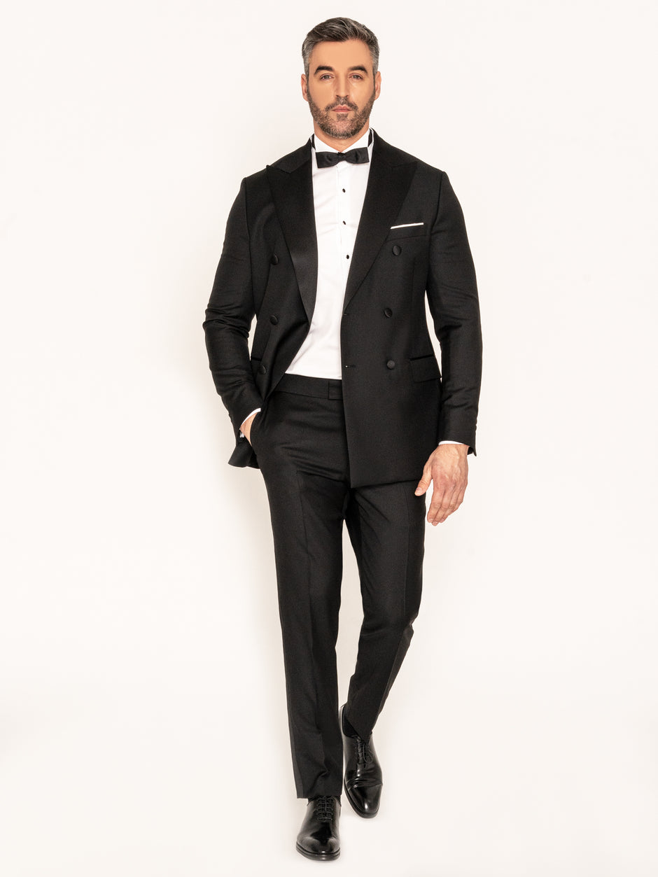 Tinuta Nas & Mire Ceremonie Negru Smoking Formal 100% Lana Vitale Barberis Bman016 (1)