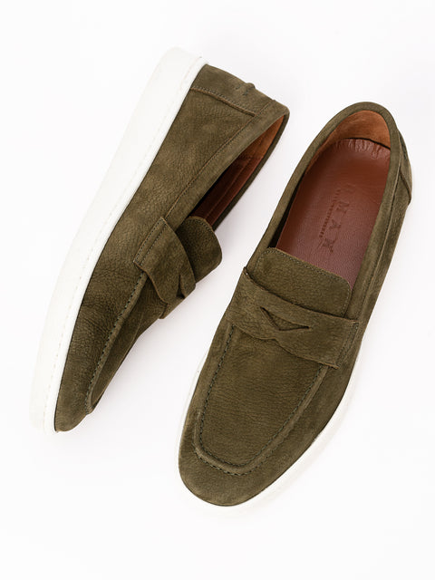 Mocasini Tip Espadrila Barbati Verzi Penny 100% Piele Naturala BMan202 (4)