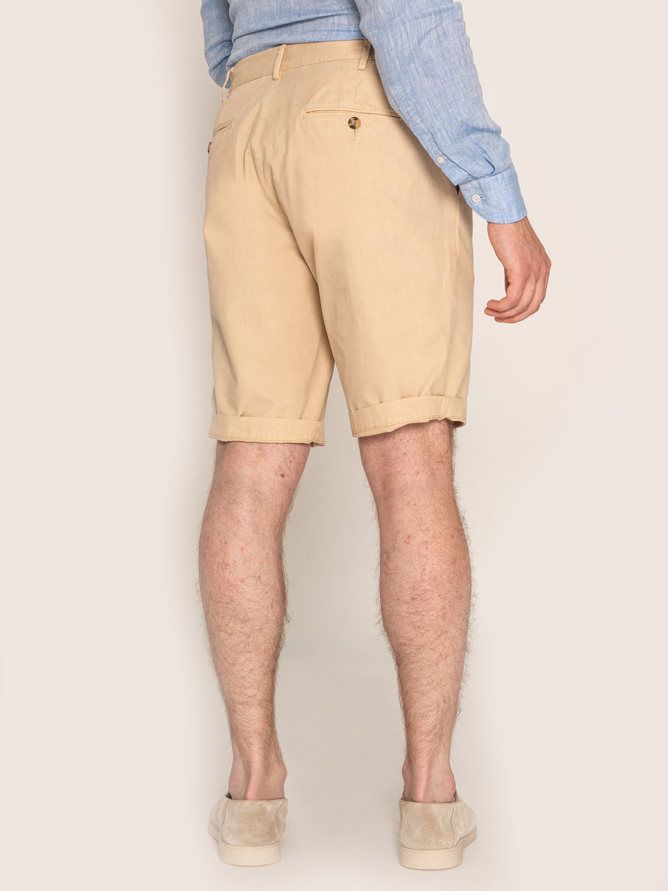 Pantaloni Barbati Scurti Crem din 100% Bumbac Natural De Vara BMan167 (7)