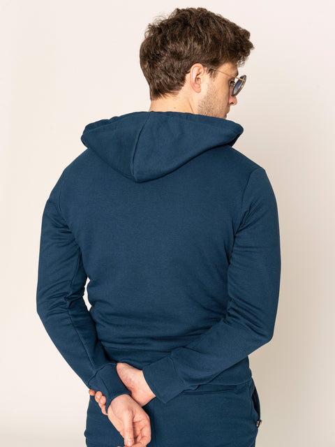 Hanorac Indigo Cu Fermoar 100% Bumbac BMan612 (7)