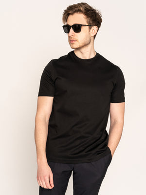 Tricou Premium Barbati Negru 100% Bumbac Egiptean Dublu Mercerizat BMan278