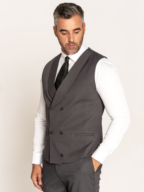 Pantaloni Elastici Barbati Din Stofa Eleganti Gri Inchis BMan608 (6)