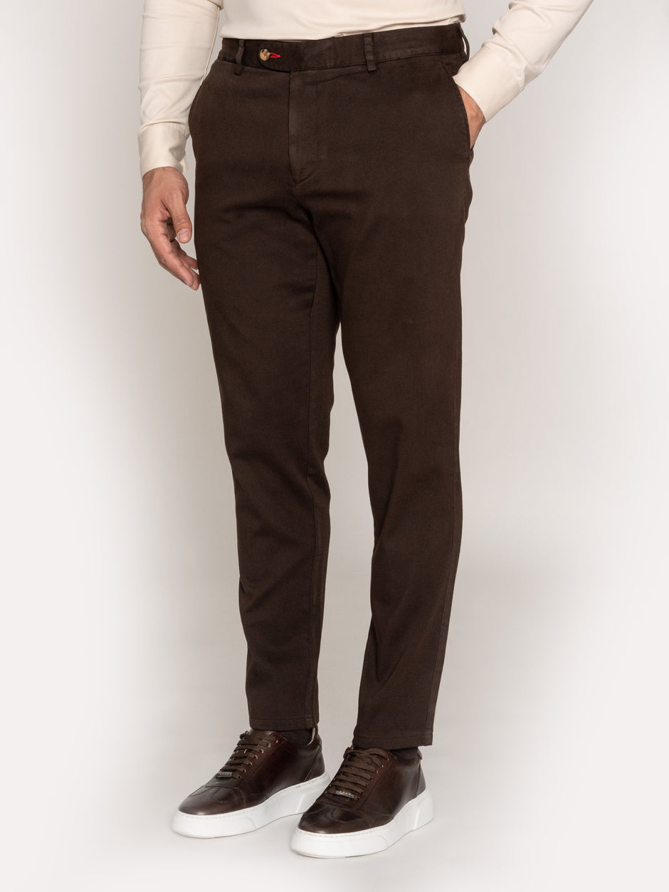 Pantaloni Chinos Barbati Maro Inchis Bumbac Santanderia Office BMan521 (5)