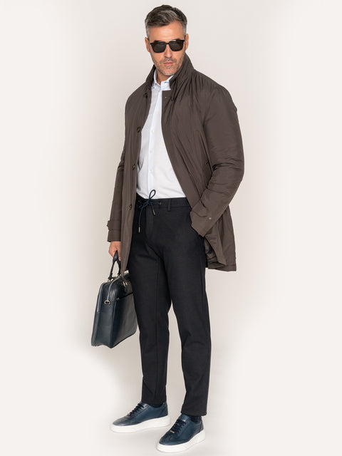 Pantaloni Cu Snur Office Barbati Bleumarin Elastici Flexo Design BMan616 (2)