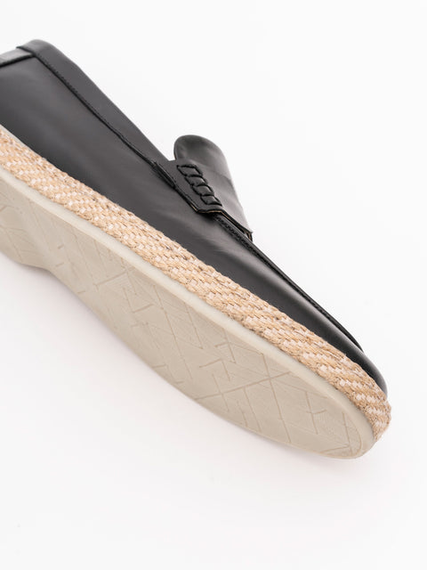 Mocasini Tip Espadrila Barbati Negri Penny 100% Piele Naturala BMan210 (6)