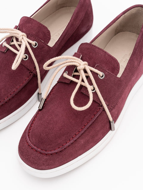 Mocasini Tip Espadrila Barbati Bordo Suede 100% Piele Intoarsa BMan208 (4)