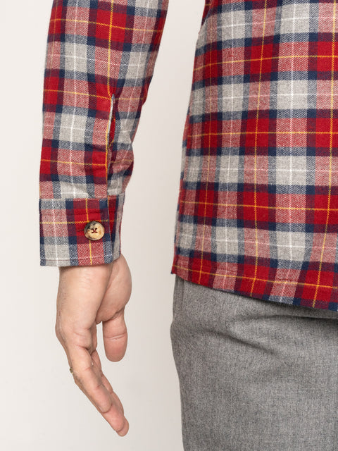 Camasa Casual Barbati Tip Jacheta Overshirt Rosu In Carouri Sezon Toamna Iarna BMan881 (5)