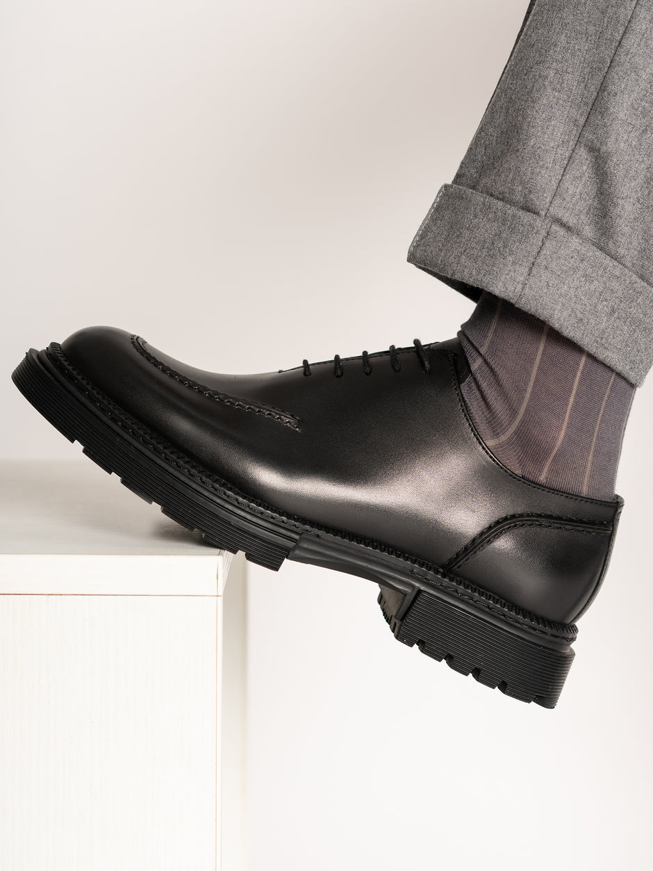 Pantofi Negri Barbati Eleganti & Modern Casual 100% Piele Naturala Design Zorlu BMan0392 (7)