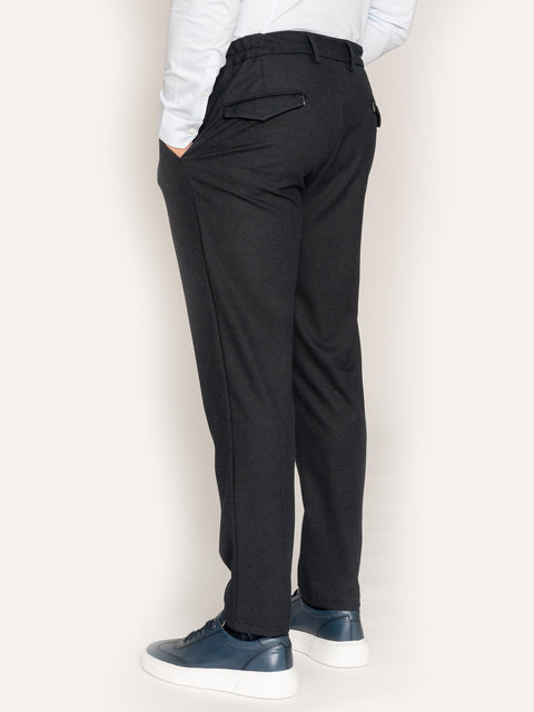 Pantaloni Cu Snur Office Barbati Bleumarin Elastici Flexo Design BMan616 (6)