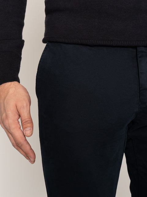 Pantaloni Bleumarin Office Barbati Model Chino Bumbac Natural Santanderia BMan549 (8)
