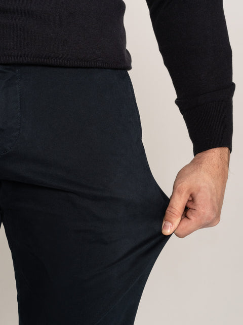 Pantaloni Bleumarin Office Barbati Model Chino Bumbac Natural Santanderia BMan549 (3)