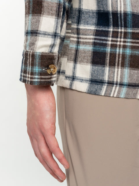 Camasa Casual Barbati Tip Jacheta Overshirt Bleumarin In Carouri Sezon Toamna Iarna BMan881 (4)