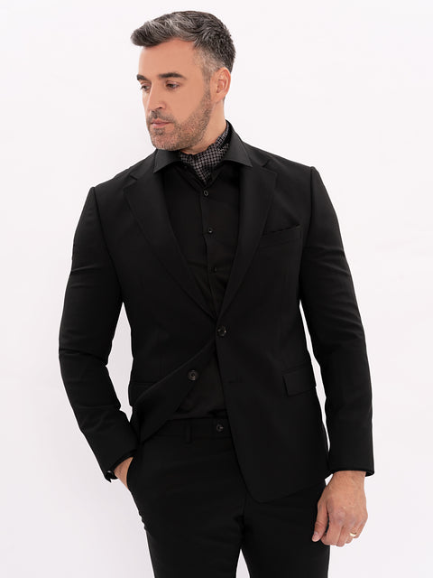 Costum Barbati Elegant din 100% Lana Negru BMan290 (1)