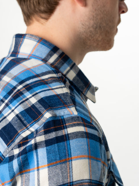 Camasa Casual Barbati Tip Jacheta  Overshirt Albastra In Carouri BMan881 (6)