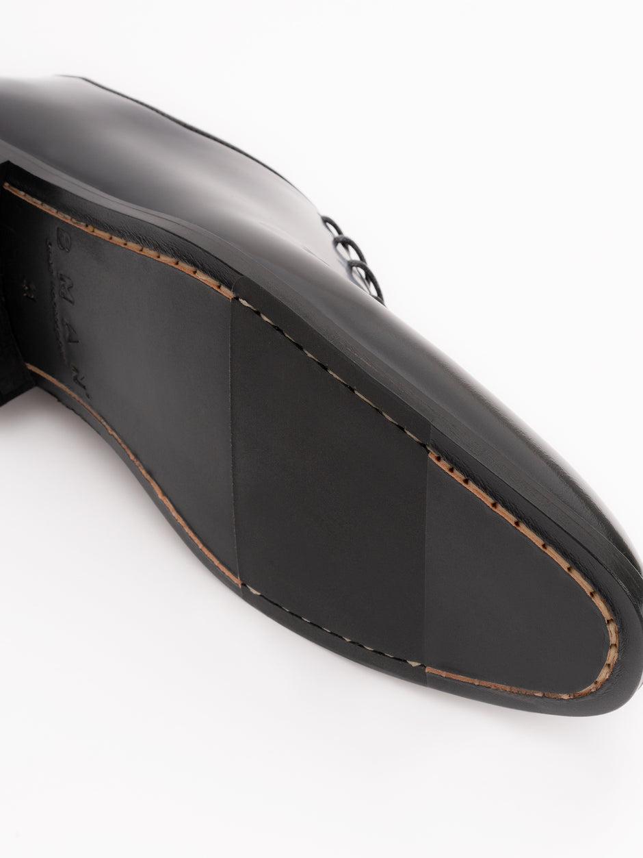 Pantofi Eleganti Barbati Negru Semilucios Oxford 100% Piele Naturala BMan0334 (5)