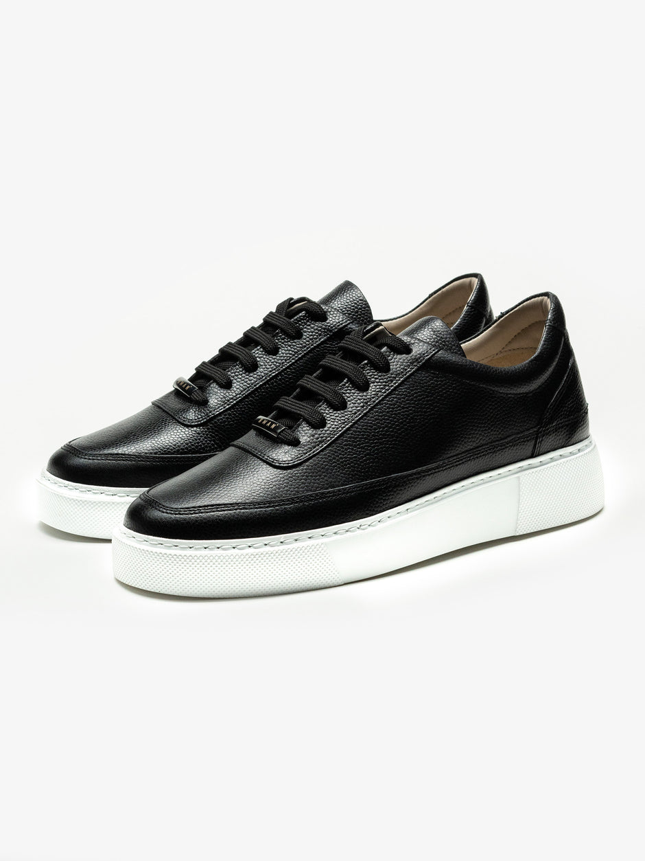 Pantofi Casual Barbati Negri Sneakers 100% Piele Naturala BMan0383 (1)