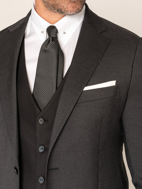 Costum Barbati Elegant din 100% Lana Vitale Gri Inchis BMan290 (2)