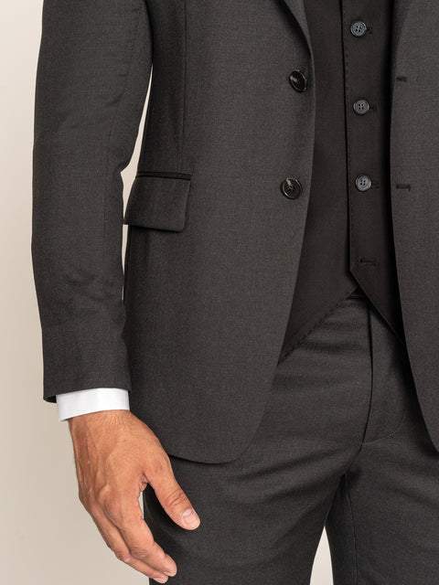 Costum Barbati Elegant din 100% Lana Vitale Gri Inchis BMan290 (10)