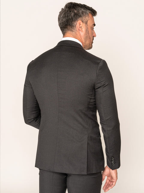 Costum Barbati Elegant din 100% Lana Vitale Gri Inchis BMan290 (9)