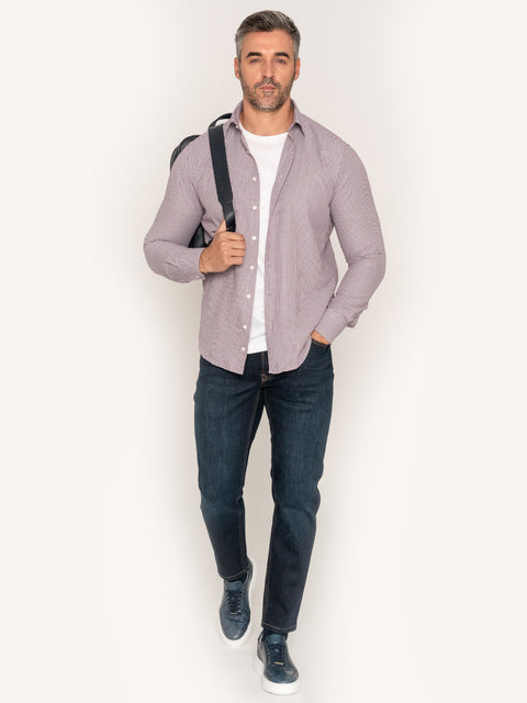Camasa Office&Casual Barbati Mov Imprimeu Wales Tip Overshirt Tricou Galbiatti874 (2)