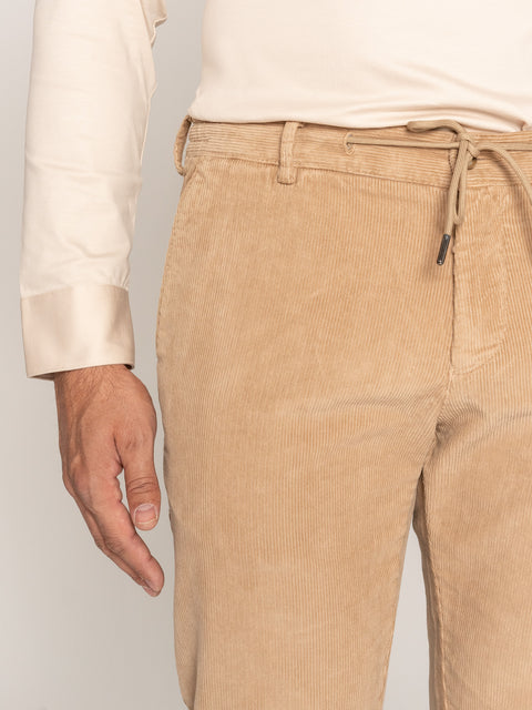 Pantaloni Cu Snur Bej Barbati Din Raiat Modern Casual Design BMan613 (7)