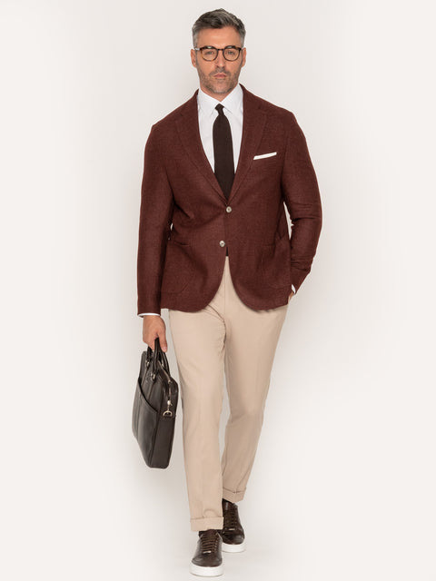 Sacou Office Bordo Barbati  100% Lana Vitale Barberis 130'S  BMan436 (2)