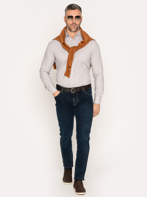 Camasa Casual Barbati Bej Deschis Texturat 100% Bumbac Natural BMan878 (3)