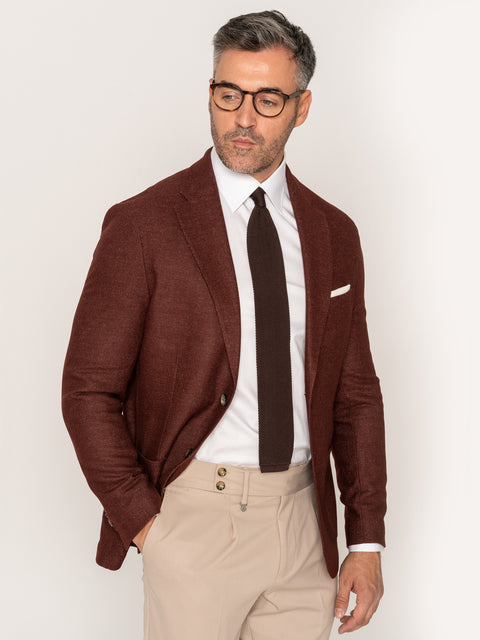 Sacou Office Bordo Barbati  100% Lana Vitale Barberis 130'S  BMan436 (4)