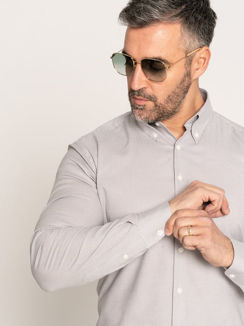 Camasa Casual Barbati Bej Deschis Texturat 100% Bumbac Natural BMan878 (6)