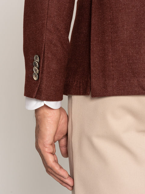 Sacou Office Bordo Barbati  100% Lana Vitale Barberis 130'S  BMan436 (5)