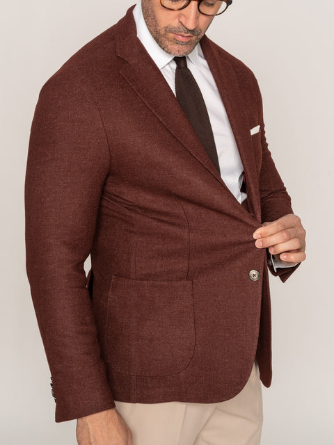 Sacou Office Bordo Barbati  100% Lana Vitale Barberis 130'S  BMan436 (6)