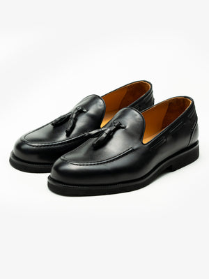 Mocasini Barbati Tassel Loafers Negru Mat 100% Piele Naturala BMan215