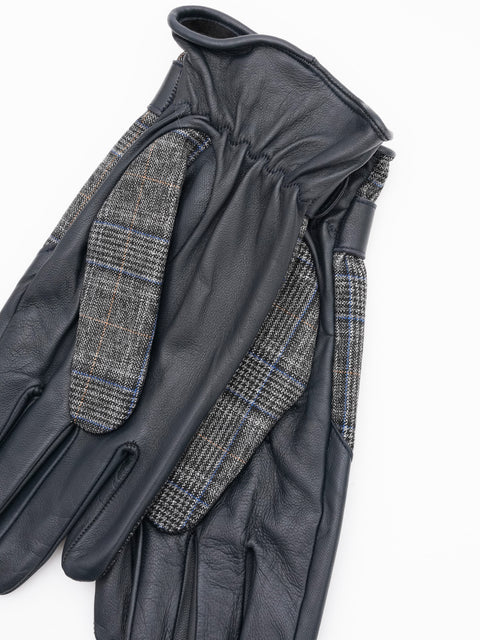 Manusi Bleumarin Barbati 100% Piele Naturala Cu Insertie Gri Lana BMan038 (3)