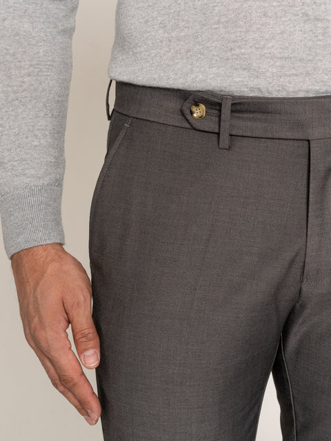 Pantaloni Eleganti Barbati Gri Inchis Din Stofa Lana BMan608 (3)