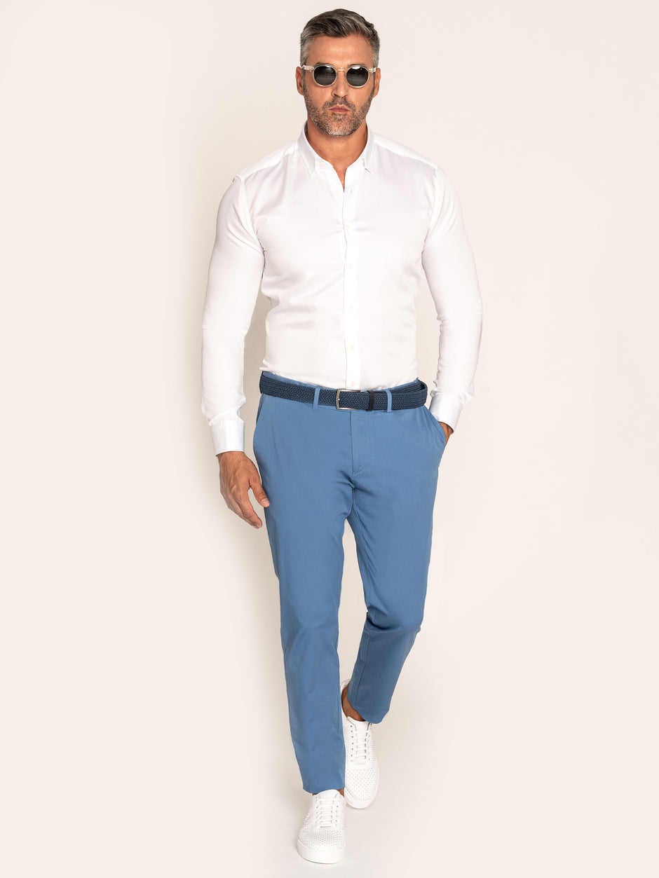 Pantaloni Barbati Bleu Ocean 100% Bumbac Modern Casual BMan609 (3)