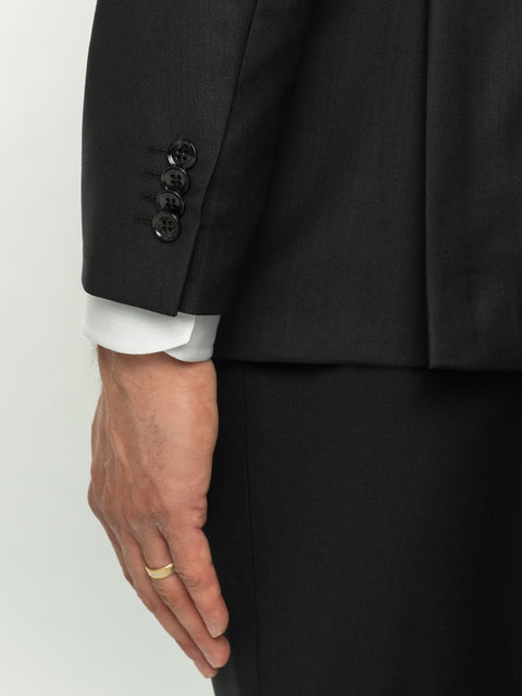 Costum Bărbați Negru Clasic 100% Lana Finitura Felice BMan0001 (3)