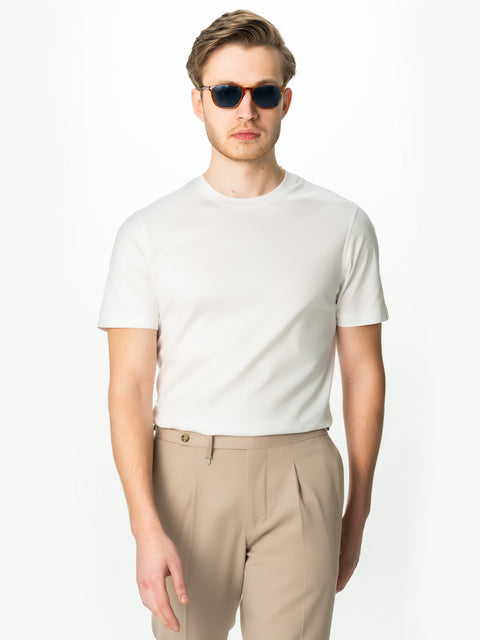 Tricou Premium Barbati Alb 100% Bumbac Egiptean Dublu Mercerizat BMan278 (4)