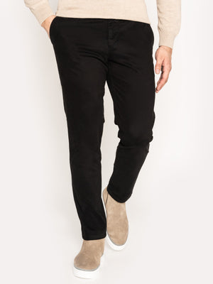 Pantaloni Negri Office Barbati Bumbac Organic Santanderia BMan549