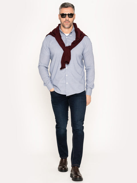 Camasa Casual Barbati Bleumarin Texturat 100% Bumbac Natural BMan878 (3)