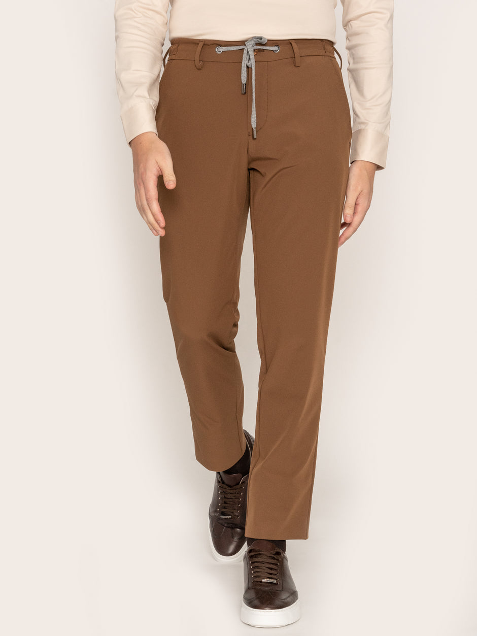 Pantaloni Cu Snur Barbati Maro Elastici Flexo Din Spandex Milano BMan598 (1)