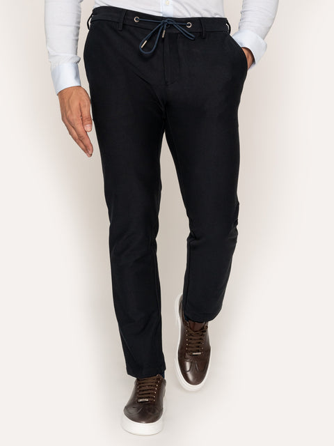 Pantaloni Cu Snur Bleumarin Barbati Elastici Flexo Design BMan619 (6)