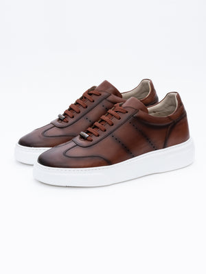 Pantofi Casual Barbati Maro Tobacco Sneakers 100% Piele Naturala Vitel BMan0349