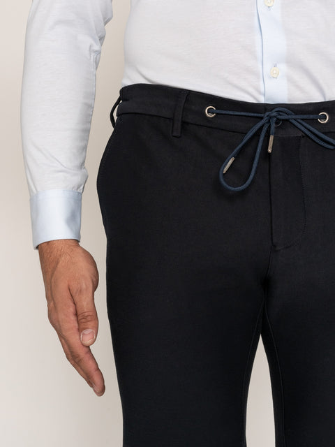Pantaloni Cu Snur Bleumarin Barbati Elastici Flexo Design BMan619 (5)